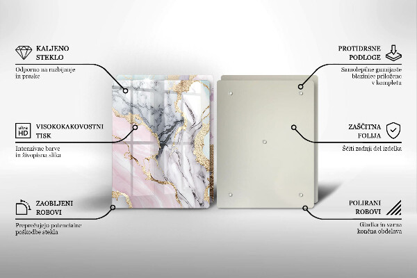 Glas Ceranfeldabdeckung Pastellmarmor