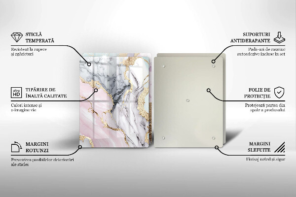 Glas Ceranfeldabdeckung Pastellmarmor
