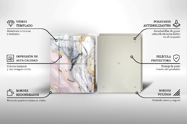 Glas Ceranfeldabdeckung Pastellmarmor