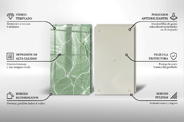 Glas Ceranfeldabdeckung Lineare Blätter