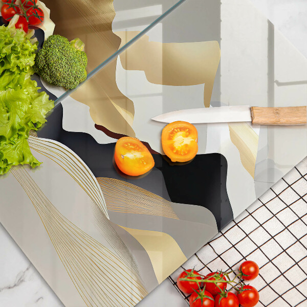 Glas Ceranfeldabdeckung Abstrakte goldene Berge