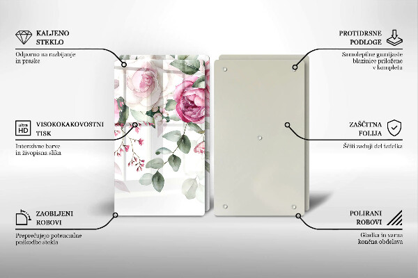 Glas Ceranfeldabdeckung Aquarellrosen