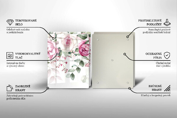 Glas Ceranfeldabdeckung Aquarellrosen