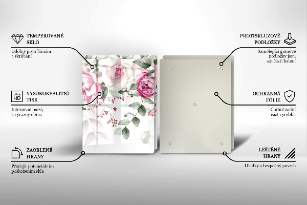 Glas Ceranfeldabdeckung Aquarellrosen