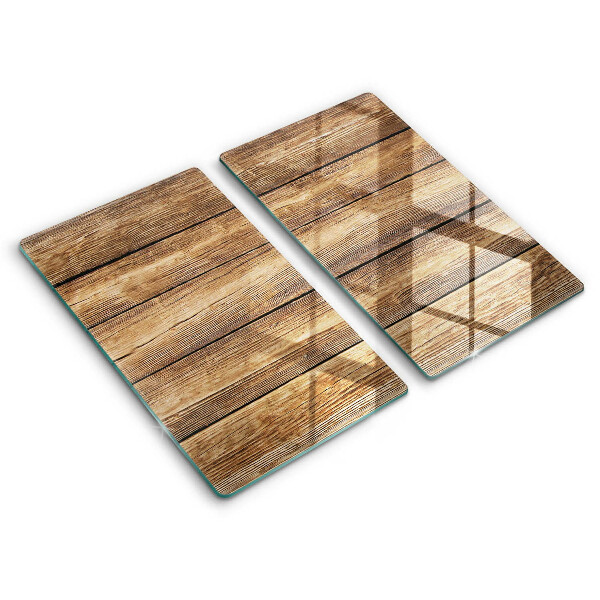 Glas Herdabdeckplatte Bretter mit Holzstruktur