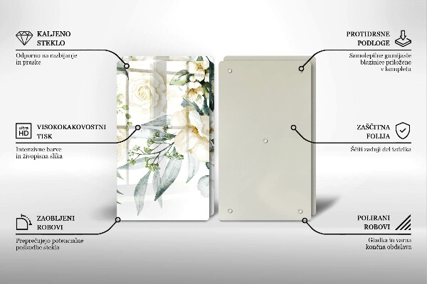 Glas Ceranfeldabdeckung Aquarellblumen