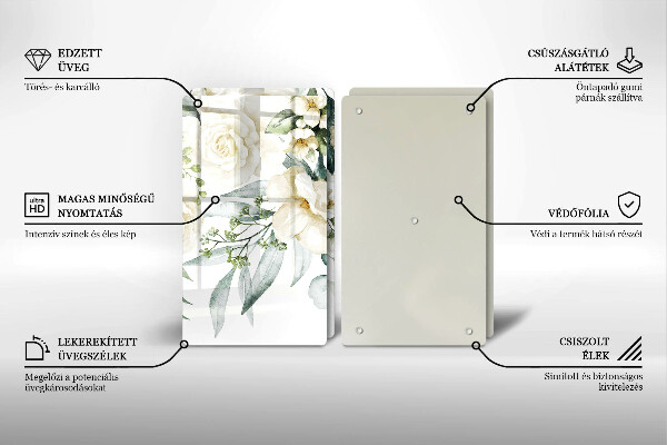 Glas Ceranfeldabdeckung Aquarellblumen