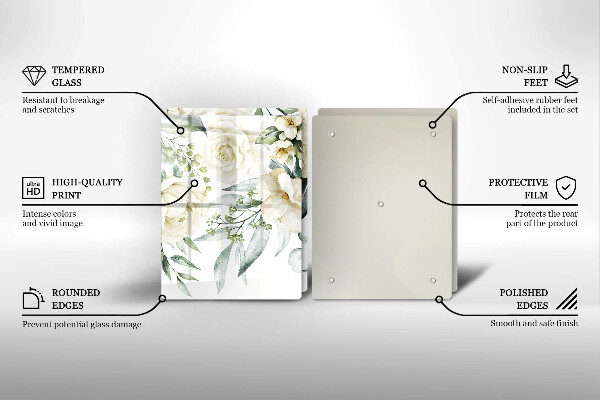 Glas Ceranfeldabdeckung Aquarellblumen