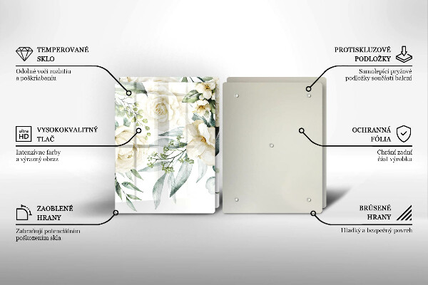 Glas Ceranfeldabdeckung Aquarellblumen