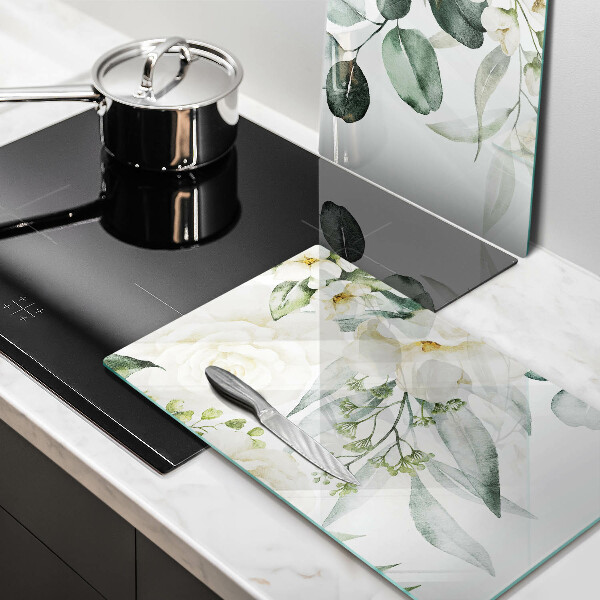 Glas Ceranfeldabdeckung Aquarellblumen