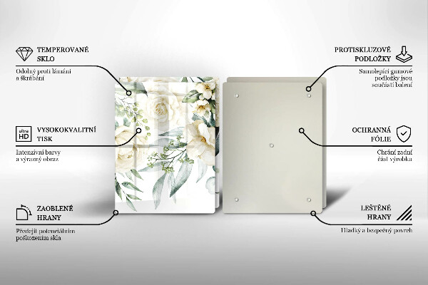 Glas Ceranfeldabdeckung Aquarellblumen