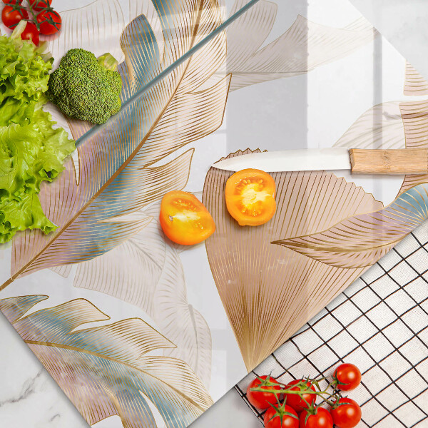 Glas Ceranfeldabdeckung Boho-Federn und Blätter