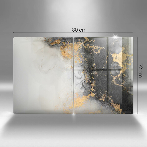 Glas Ceranfeldabdeckung Abstraktion mit Gold