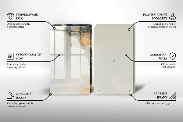 Glas Ceranfeldabdeckung Abstraktion mit Gold