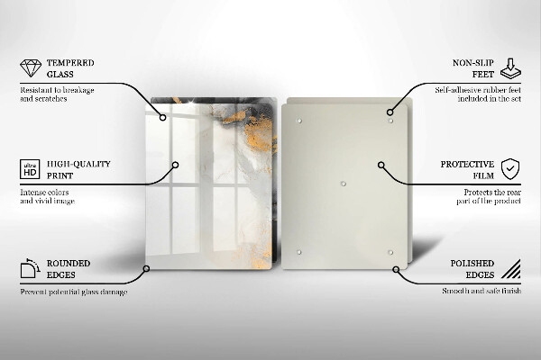 Glas Ceranfeldabdeckung Abstraktion mit Gold