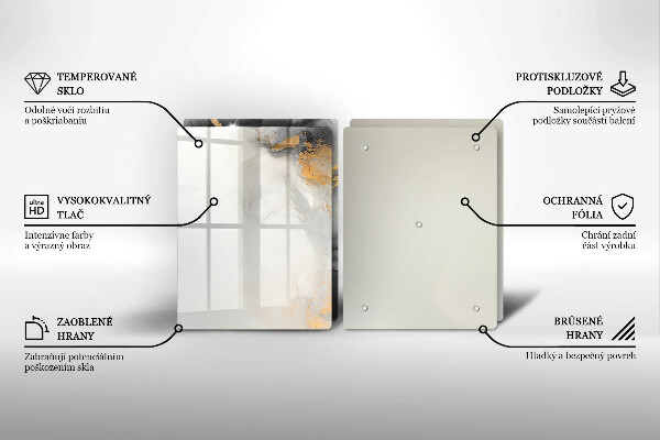 Glas Ceranfeldabdeckung Abstraktion mit Gold