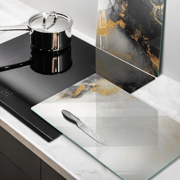 Glas Ceranfeldabdeckung Abstraktion mit Gold