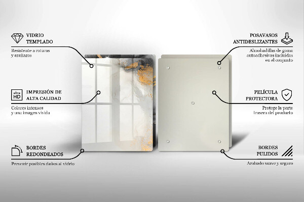 Glas Ceranfeldabdeckung Abstraktion mit Gold