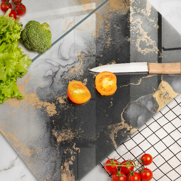 Glas Ceranfeldabdeckung Abstraktion mit Gold