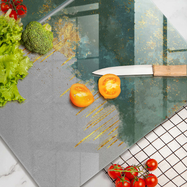 Glas Ceranfeldabdeckung Abstraktion mit Gold