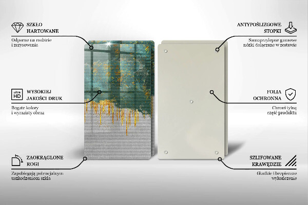 Glas Ceranfeldabdeckung Abstraktion mit Gold