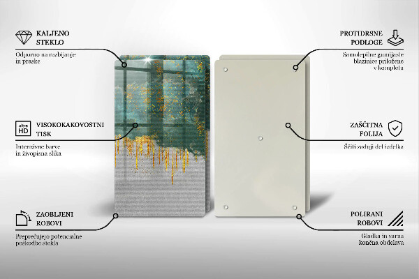 Glas Ceranfeldabdeckung Abstraktion mit Gold