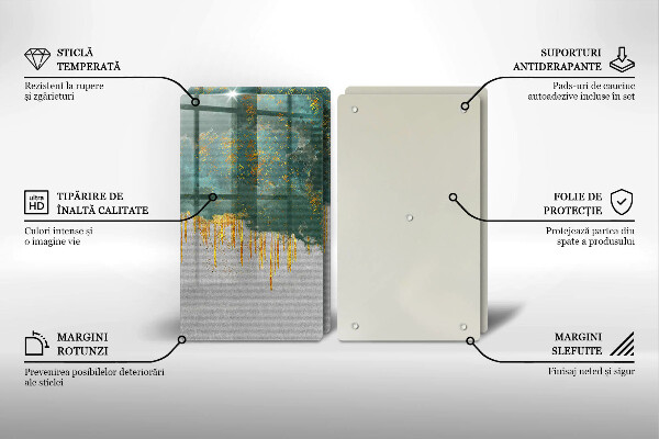 Glas Ceranfeldabdeckung Abstraktion mit Gold