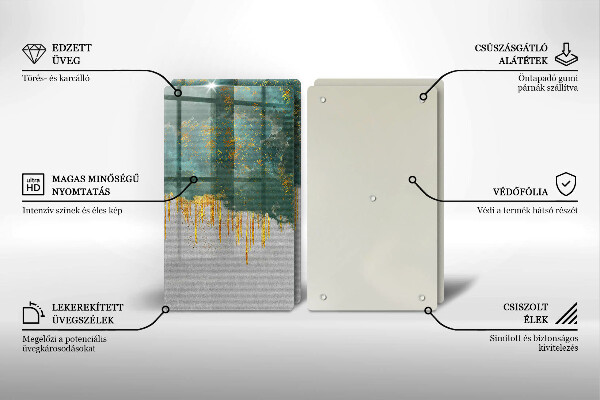 Glas Ceranfeldabdeckung Abstraktion mit Gold