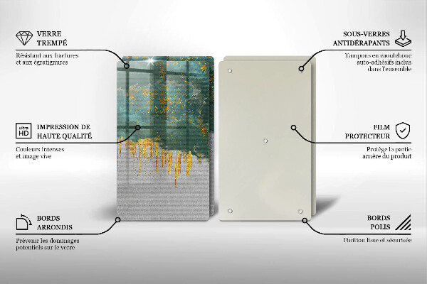 Glas Ceranfeldabdeckung Abstraktion mit Gold