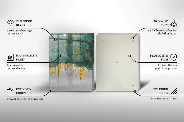 Glas Ceranfeldabdeckung Abstraktion mit Gold