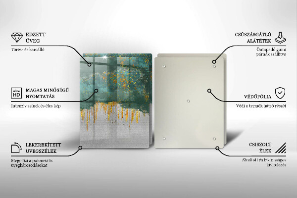 Glas Ceranfeldabdeckung Abstraktion mit Gold