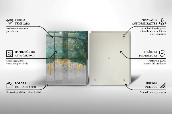 Glas Ceranfeldabdeckung Abstraktion mit Gold