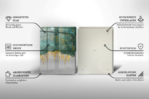 Glas Ceranfeldabdeckung Abstraktion mit Gold