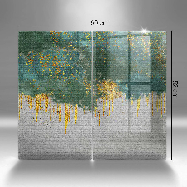 Glas Ceranfeldabdeckung Abstraktion mit Gold