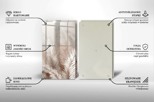 Glas Ceranfeldabdeckung Boho-Vegetationsblätter