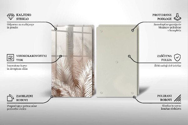 Glas Ceranfeldabdeckung Boho-Vegetationsblätter