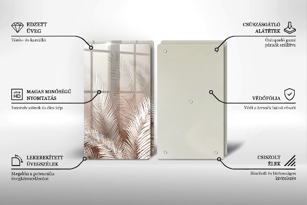 Glas Ceranfeldabdeckung Boho-Vegetationsblätter