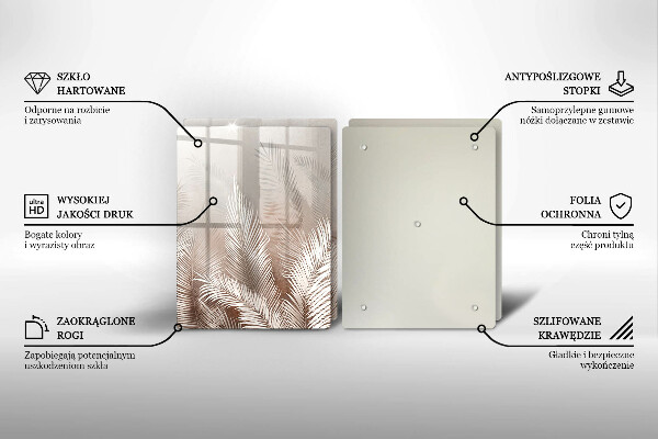 Glas Ceranfeldabdeckung Boho-Vegetationsblätter