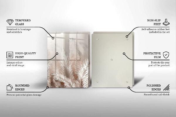 Glas Ceranfeldabdeckung Boho-Vegetationsblätter