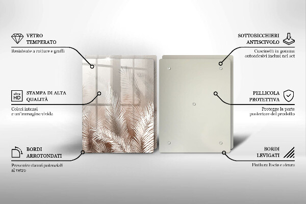 Glas Ceranfeldabdeckung Boho-Vegetationsblätter