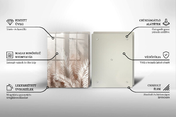 Glas Ceranfeldabdeckung Boho-Vegetationsblätter