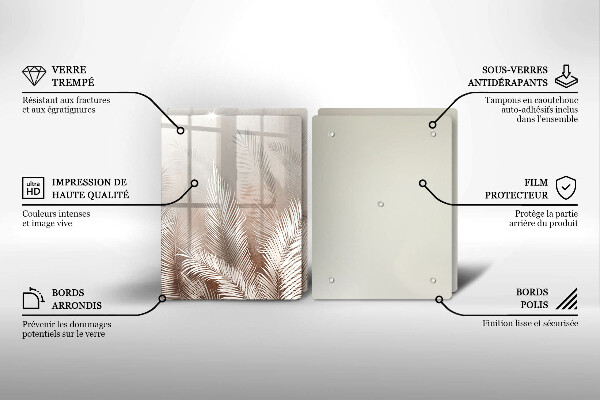 Glas Ceranfeldabdeckung Boho-Vegetationsblätter