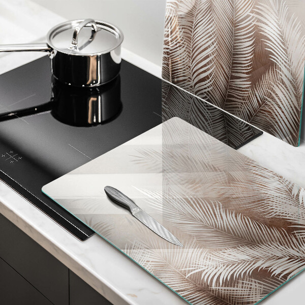 Glas Ceranfeldabdeckung Boho-Vegetationsblätter