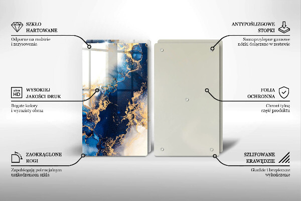 Glas Ceranfeldabdeckung Abstraktion mit Blau