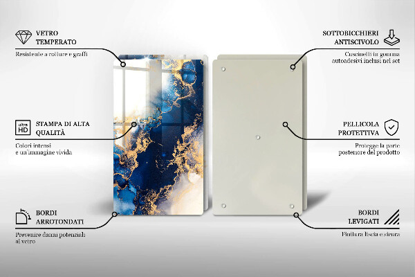 Glas Ceranfeldabdeckung Abstraktion mit Blau