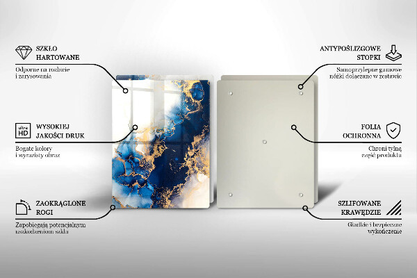 Glas Ceranfeldabdeckung Abstraktion mit Blau