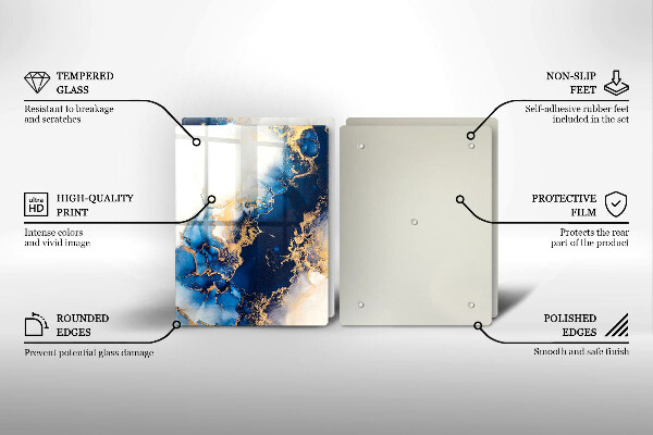 Glas Ceranfeldabdeckung Abstraktion mit Blau