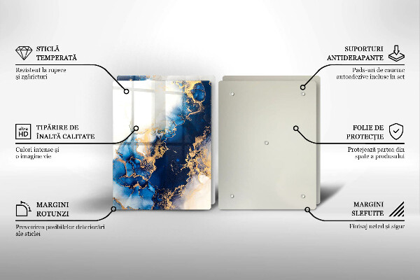 Glas Ceranfeldabdeckung Abstraktion mit Blau