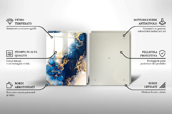 Glas Ceranfeldabdeckung Abstraktion mit Blau