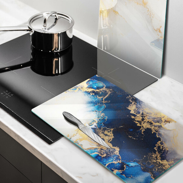 Glas Ceranfeldabdeckung Abstraktion mit Blau